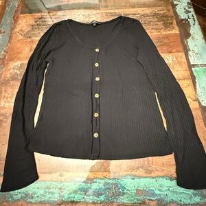 Ambiance Black Button-Down Women's Shirt